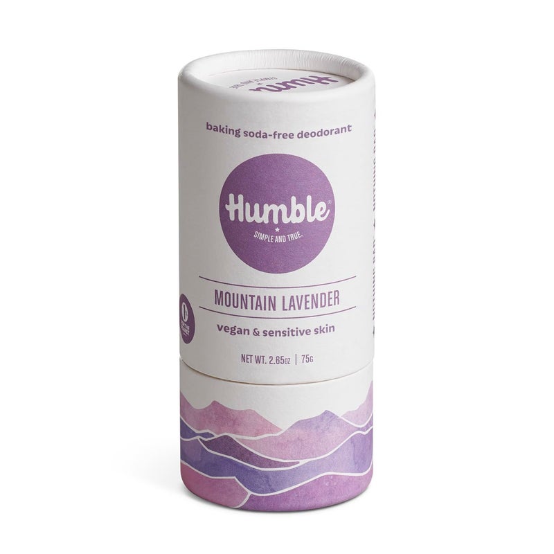 HUMBLE SIMPLE AND TRUE. HUMBLE BRANDS Vegan and Sensitive Skin Formula, Plastic-Free, Aluminum-free Deodorant Long Lasting Odor Control with Essential Oils, Mountain Lavender - Image 1