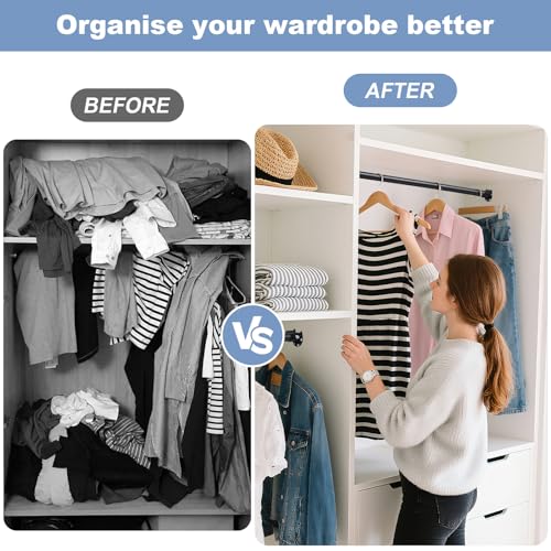 FactionGarden Closet Rods For Hanging Clothes,17-39 Inches Stepless Spring Adjustable Closet Rod With bracket U-shaped,1.3 Inches Heavy Duty Closet Hanging Rod For Wardrobe,Laundry room,Bathroom And Windows - Image 5