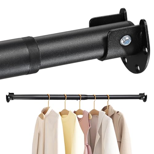 FactionGarden Closet Rods For Hanging Clothes,17-39 Inches Stepless Spring Adjustable Closet Rod With bracket U-shaped,1.3 Inches Heavy Duty Closet Hanging Rod For Wardrobe,Laundry room,Bathroom And Windows - Image 1