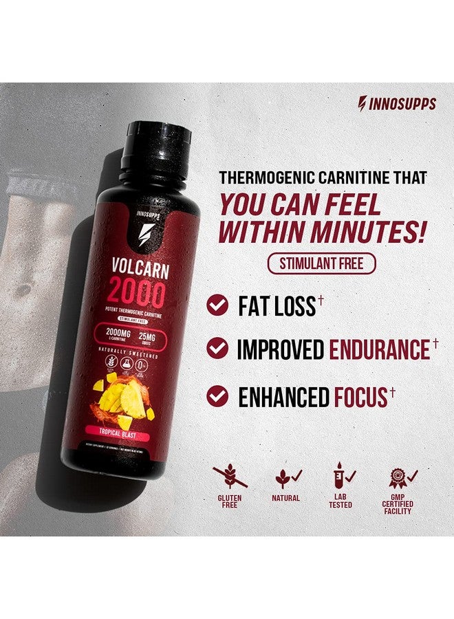 INNOSUPPS InnoSupps Volcarn 2000 - L-CARNITINE Advanced Energy Liquid | ATP Enhancer with GBEEC | Boosts Energy, Enhances Focus, Caffeine Free, No Artificial Sweeteners | 32 Servings (Candy Peach Rings) - Image 1
