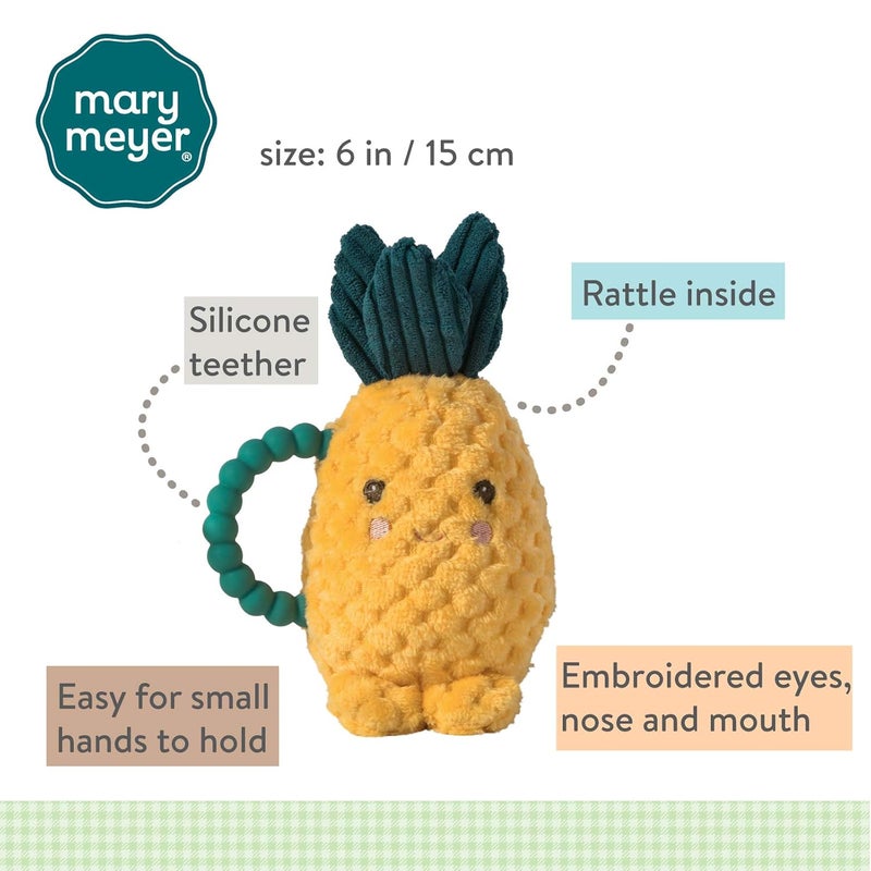 Mary Meyer Teether Baby Rattle 6Inches Sweetie Pineapple - Image 3