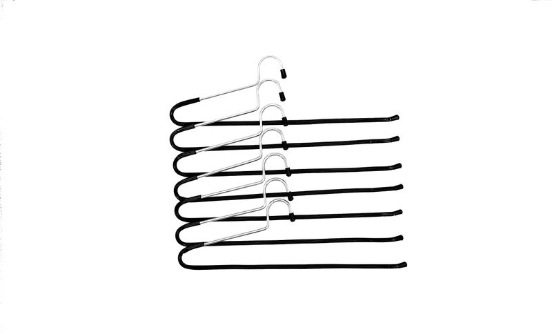 Amenshree 24 Steel Saree Hangers with Black Virgin PVC Tube Coating for Wardrobe, Usefull for Shirts Pants and Sarees Pack of 24 Pieces, Anti Slip PVC Black Hangers - Image 2