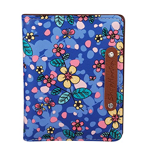 ShopMantra Girls Wallet | Blue Floral Print Bifold Purse | Compact Travel Accessory for Teens & Women - Image 1
