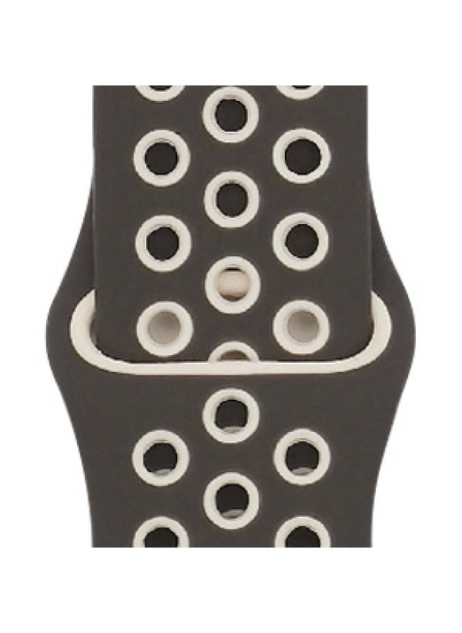Generic - Suitable For Apple Two-color Silicone Nike Strap Nike Hole Apple Iwatch Breathable Sports Watch Strap-Color:44 Smoky Purple + Brown-Specifications:38/40/41mm-S - Image 1