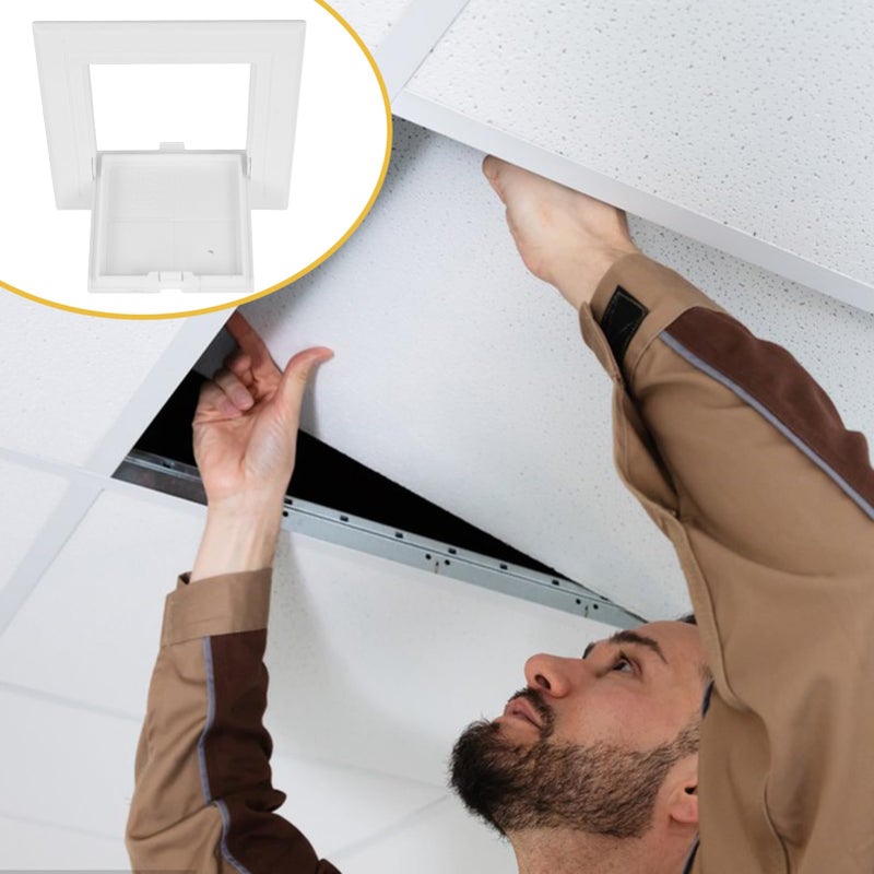 White Plastic Access Panel Door Cover Plate for Drywall Ceiling Easy Installation - Image 5