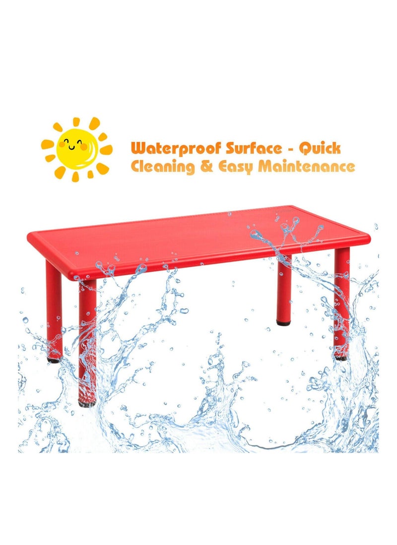 Rectangular Kids Table Children School Activity Table for Reading Drawing Dining Playing Multifunctional Plastic Table Steel Pipe Toddler Furniture for Boys & Girls Red - pzsku/Z079E9833C1C17E862EEAZ/45/_/1683445237/514c2c7c-79e2-4c11-b70f-d5768bd84f38