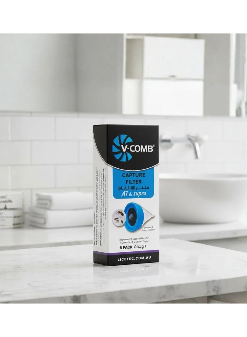 في كومب فلاتر التقاط القمل يعمل مع جهاز التخلص من القمل في -كومب موديل 6 قطع - Image 1