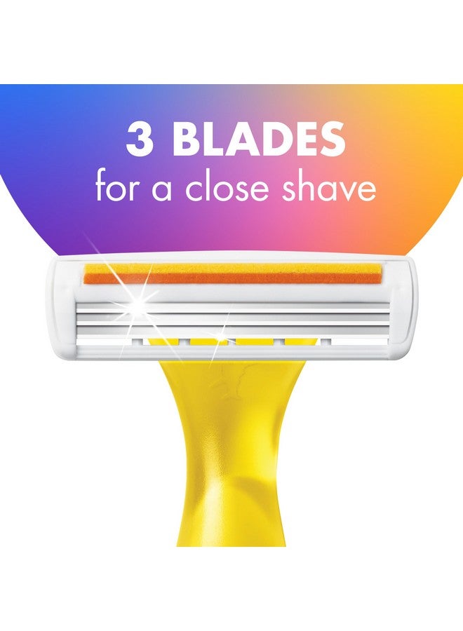 بيك شفرات حلاقة Soleil Smooth Colors للسيدات للاستخدام مرة واحدة مع شريط تشحيم فيتامين E لتحسين الانزلاق، مع 3 شفرات، 8 قطع، هدية رائعة - Image 2