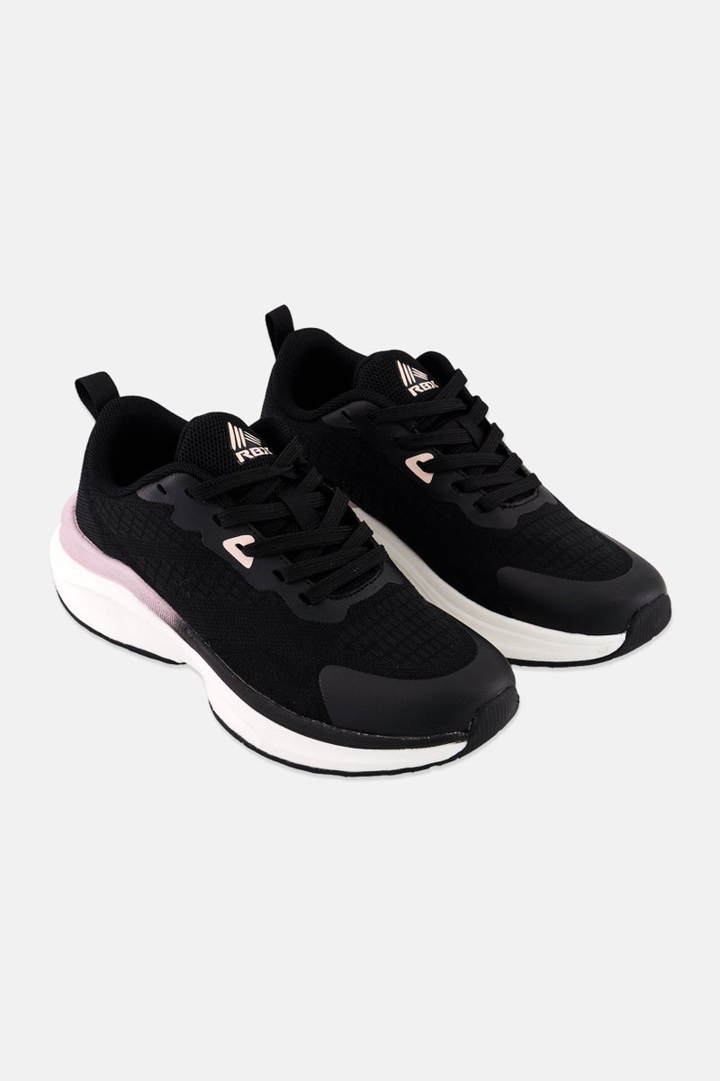 RBX Women Lace Up Running Shoes, Black - Image 1