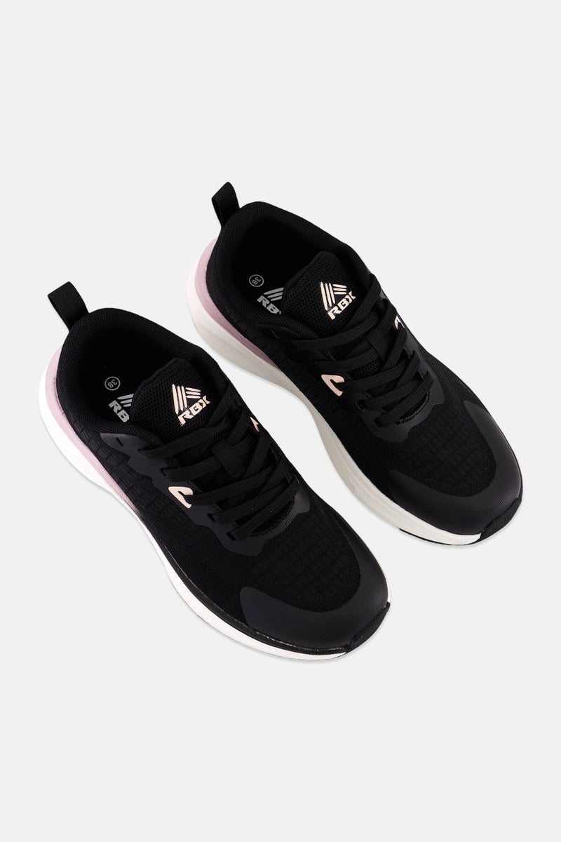 RBX Women Lace Up Running Shoes, Black - Image 4