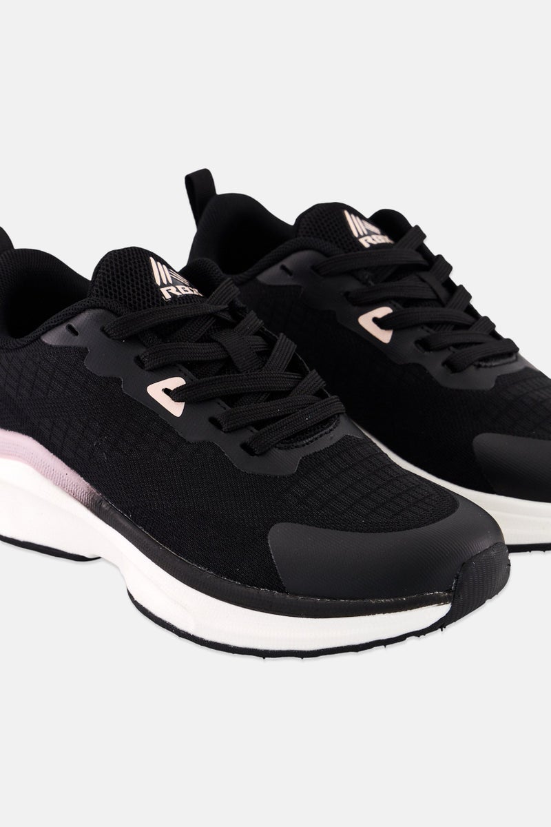 RBX Women Lace Up Running Shoes, Black - Image 3