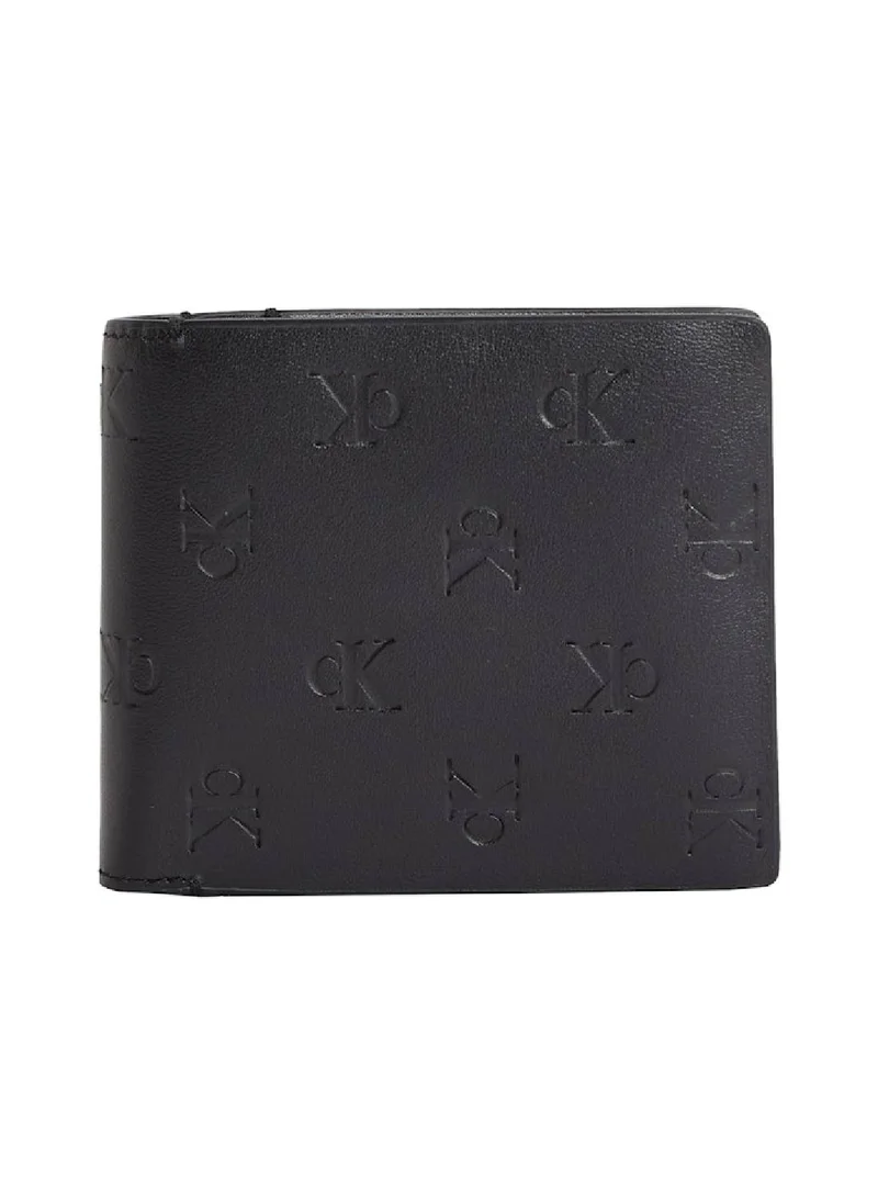 Calvin Klein Jeans Men's Embossed Bifold Wallet - Leather, Black