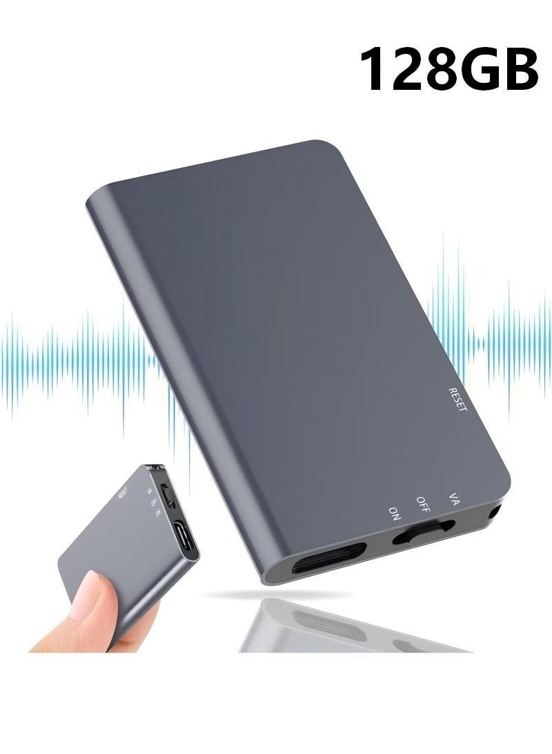 فورمور 128GB المغناطيسي الرقمي مسجل الصوت - 800Hrs التسجيل التخزين مسجل الصوت المنشط ، مسجل الصوت مع التشغيل للمحاضرات والاجتماعات ، تقليل الضوضاء القابلة لإعادة الشحن - Image 1