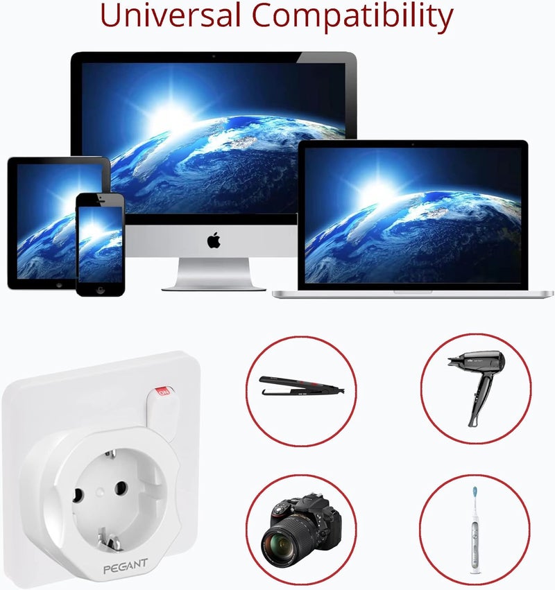 Bug proof seal EU to UK Plug Travel Adapter, European Schuko to 3-pin Power Outlet Converter, Accepts Germany Spain France Greece Poland Turkey and more Market need oriented construction - Image 4