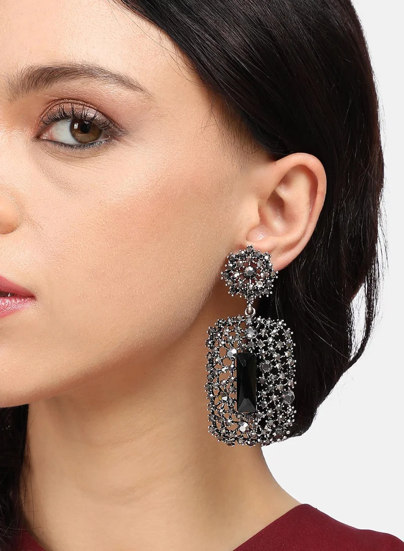 SOHI Stone Intricate Cluster Geometric Artificial Drop Earring Jewellery