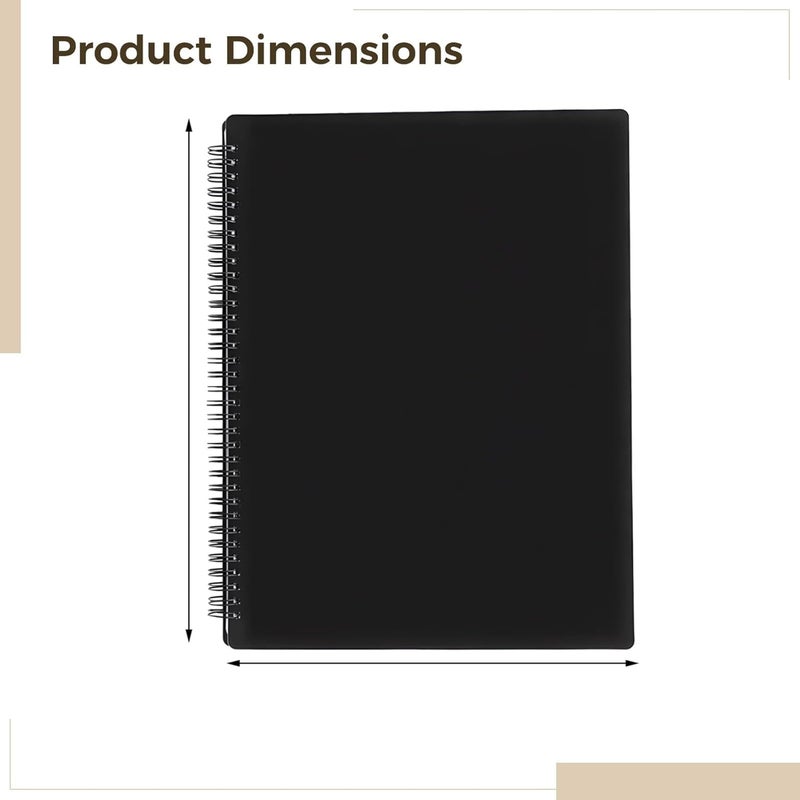 A4 Music Organizer With Treble Clef, 40 Non-Glare Pages, Spiral Bound For Musicians, Black Cover - Image 4
