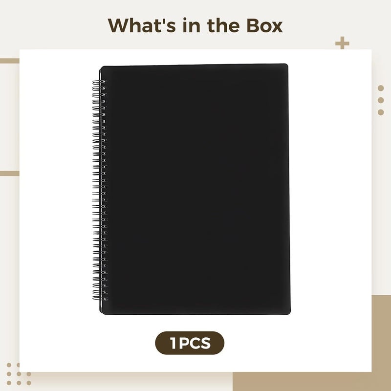 A4 Music Organizer With Treble Clef, 40 Non-Glare Pages, Spiral Bound For Musicians, Black Cover - Image 5