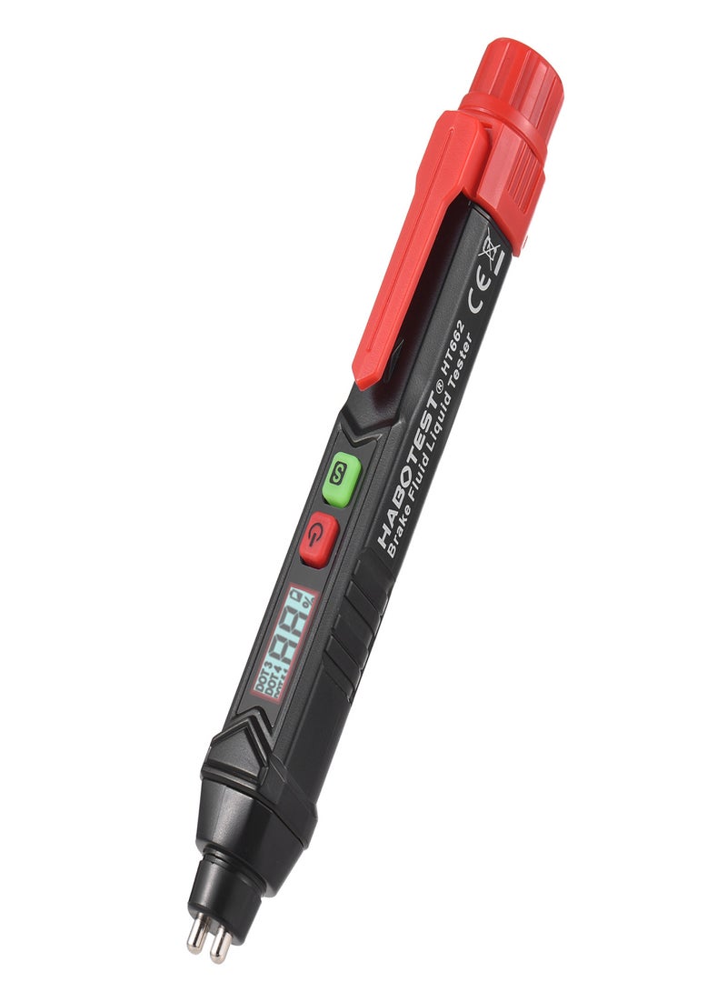 HABOTEST HABOTEST HT662 Brake Fluid Liquid Tester LCD Digital Brake Oil Detecting Pen Automobile Motorcycle Brake Fluid Content Detector with Sound Light Alarm 3-Color Backlight - Image 1