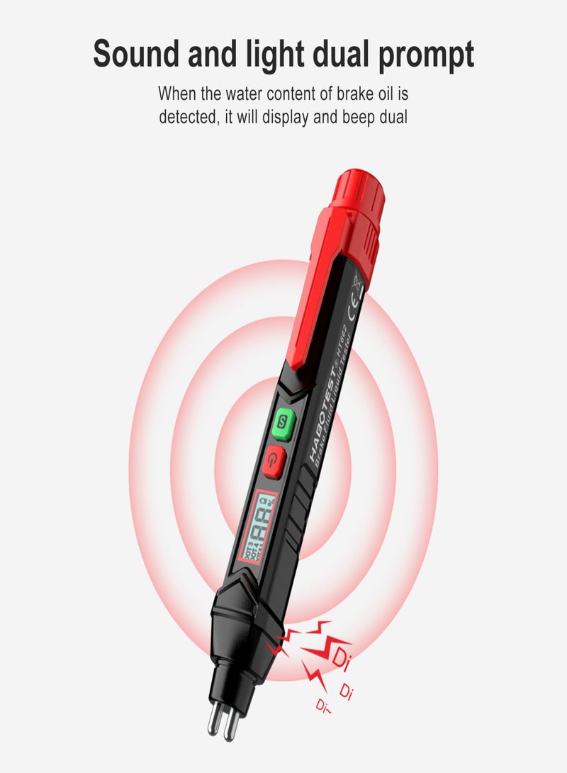 HABOTEST HABOTEST HT662 Brake Fluid Liquid Tester LCD Digital Brake Oil Detecting Pen Automobile Motorcycle Brake Fluid Content Detector with Sound Light Alarm 3-Color Backlight - Image 5