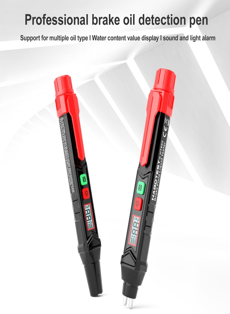 HABOTEST HABOTEST HT662 Brake Fluid Liquid Tester LCD Digital Brake Oil Detecting Pen Automobile Motorcycle Brake Fluid Content Detector with Sound Light Alarm 3-Color Backlight - Image 2