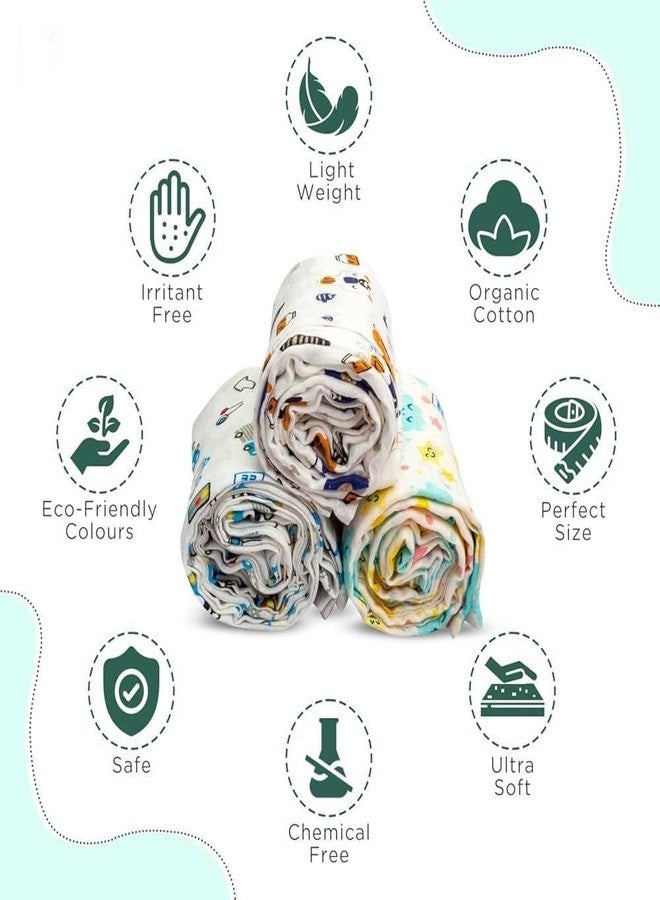 Reexplore Muslin Cotton Swaddle for Newborns | Ultra Soft Organic Baby Wrap Blanket | Lightweight Breathable Infant Sleeping Sheet | Large Size Baby Cloth for Feeding, Burping (100x100 cm, Pack of 5) - Image 2
