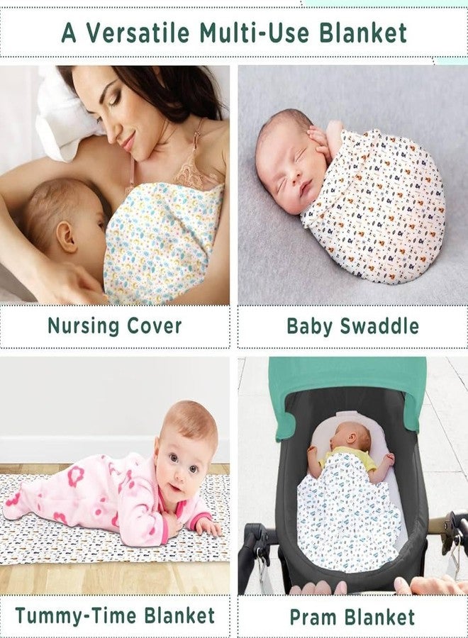 Reexplore Muslin Cotton Swaddle for Newborns | Ultra Soft Organic Baby Wrap Blanket | Lightweight Breathable Infant Sleeping Sheet | Large Size Baby Cloth for Feeding, Burping (100x100 cm, Pack of 5) - Image 3
