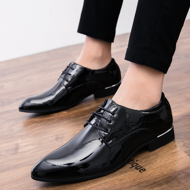 British Style Brogue Pointed Leather Shoes Korean Style Casual Po Studio Wedding Po White Men'S Shoes Hairstylist Shoes - Image 5
