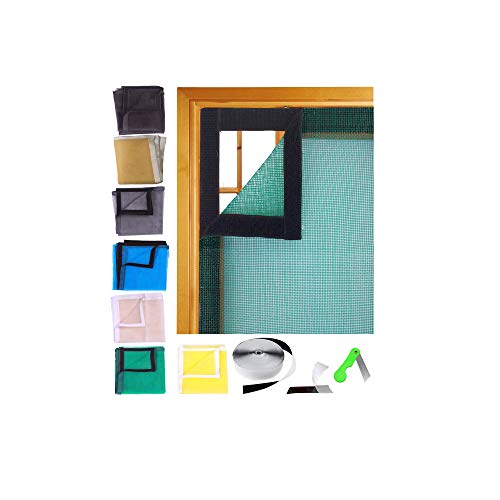 SAI PRASEEDA Mosquito Net for Window with Fiber Glass 4/3feet(120/90cm) 47/35Incheses 1 Year Guarantee Already Stitched with Net(Green Color) 200GSM - Image 1