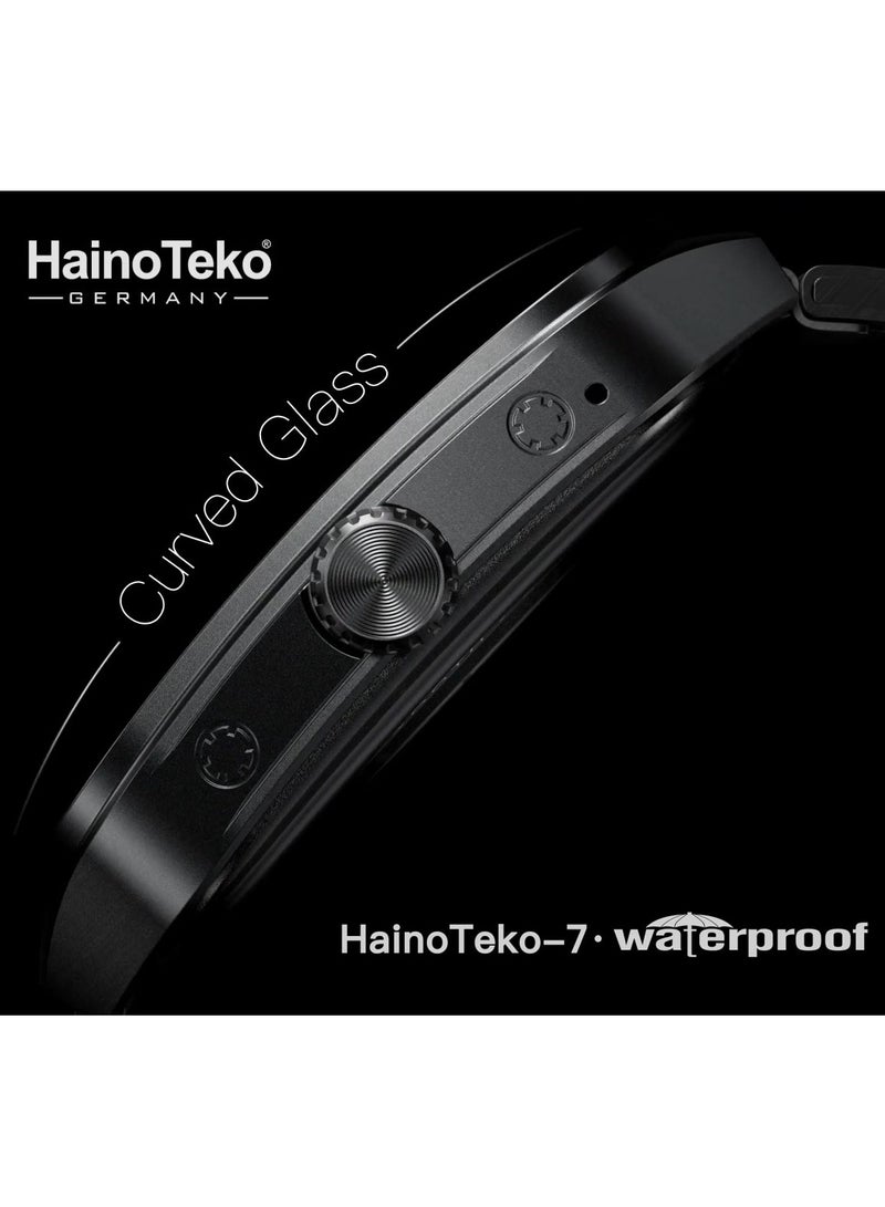 Haino Teko HainoTeko-7 Curved AMOLED Display Waterproof Smartwatch with Voice Assistants 3 Straps and Charging Cable Designed For Ladies and Gents Silver - Image 5
