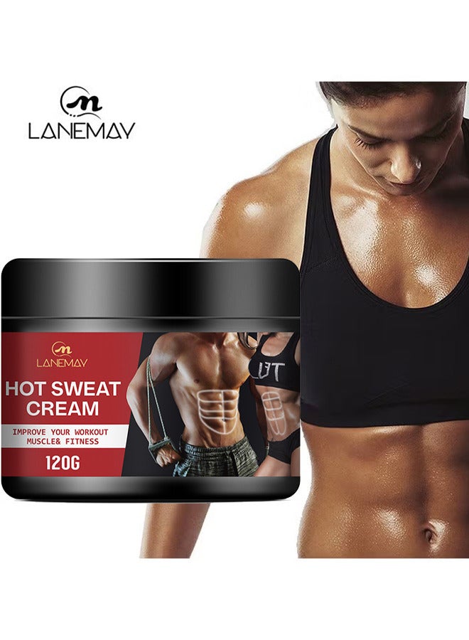 لينماي كريم العرق الساخن ، كريم حرق الدهون للبطن ، جل محسن للتمارين النحيفة للنساء والرجال ، كريم تنحيف البطن وعلاج السيلوليت للفخذين والساقين والبطن والذراعين والأرداف 120 جرام - Image 1