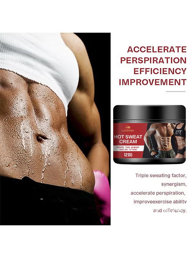 لينماي كريم العرق الساخن ، كريم حرق الدهون للبطن ، جل محسن للتمارين النحيفة للنساء والرجال ، كريم تنحيف البطن وعلاج السيلوليت للفخذين والساقين والبطن والذراعين والأرداف 120 جرام - Image 2