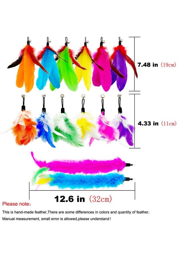 TIENAILING Cat Feather Toys Refills Cat Wand Replacement Feathers, 14 PCS Feathers Cat Toy Refills, Cat Toys Feathers for Cat Wand - Image 2