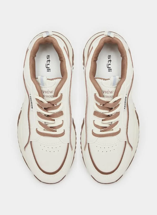 Styli Styli Panelled Lace up Sneakers