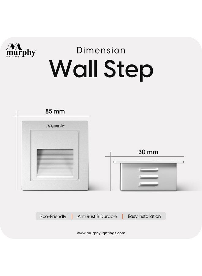 Murphy 3W Wall Step White Body Conceal Light Outdoor and Indoor LED Foot Light with Aluminium IP65 Grade Waterproof Body : Warm White, Pack of 10 - Image 4