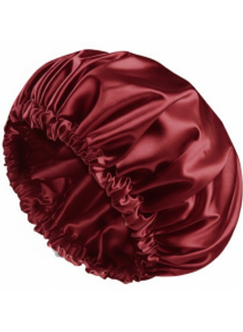 Double-Layer Satin Lined Bonnet for Women – Soft, Stretchable, and Comfortable Hair Protection Cap, Prevents Frizz and Breakage, Perfect for Sleeping or Daily Use - Image 1
