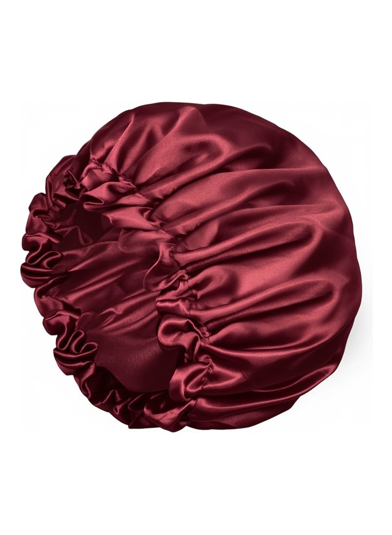 Double-Layer Satin Lined Bonnet for Women – Soft, Stretchable, and Comfortable Hair Protection Cap, Prevents Frizz and Breakage, Perfect for Sleeping or Daily Use - Image 2