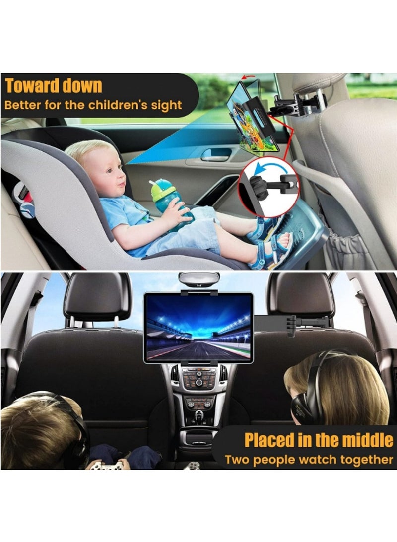 Kibee 2-Pack Tablet Holder for Car, 360° Rotatable and Retractable Car Phone Holder for Back Seat, Road Trip Essentials for 4.7–12.9 Inch Devices - Image 2