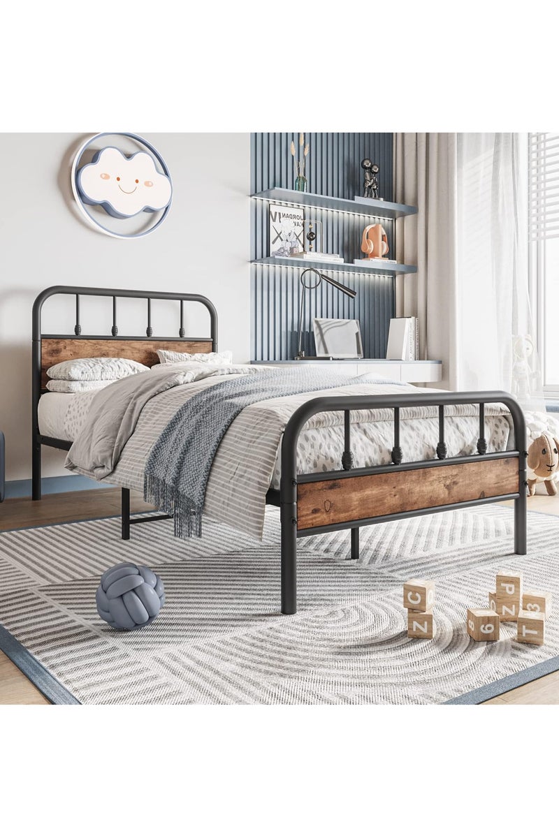 Crest J Durable metal bed with a modern design in black 190* 90 - Image 1