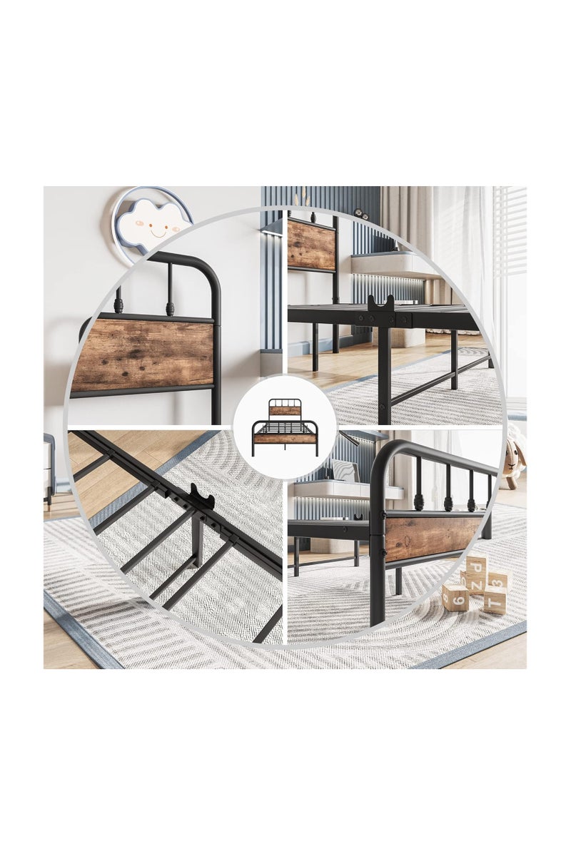 Crest J Durable metal bed with a modern design in black 190* 90 - Image 2