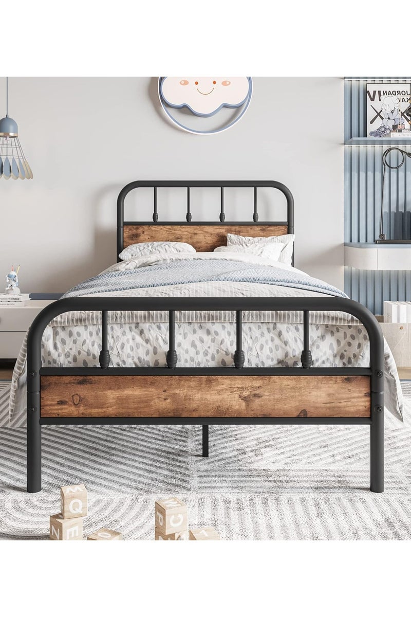 Crest J Durable metal bed with a modern design in black 190* 90 - Image 3
