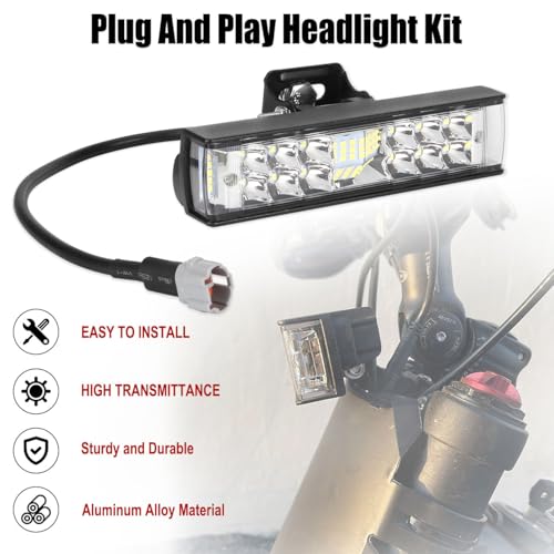 Cylemoto Headlight Light Bar LED for Sur-Ron Surron Light Bee S X Segway X160 X260 for 7/8" Handlebars Motorcycle Electric Dirt Bike Plug and Play Farther and Wider View - Image 3
