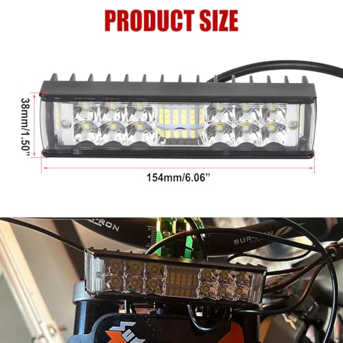 Cylemoto Headlight Light Bar LED for Sur-Ron Surron Light Bee S X Segway X160 X260 for 7/8" Handlebars Motorcycle Electric Dirt Bike Plug and Play Farther and Wider View - Image 2