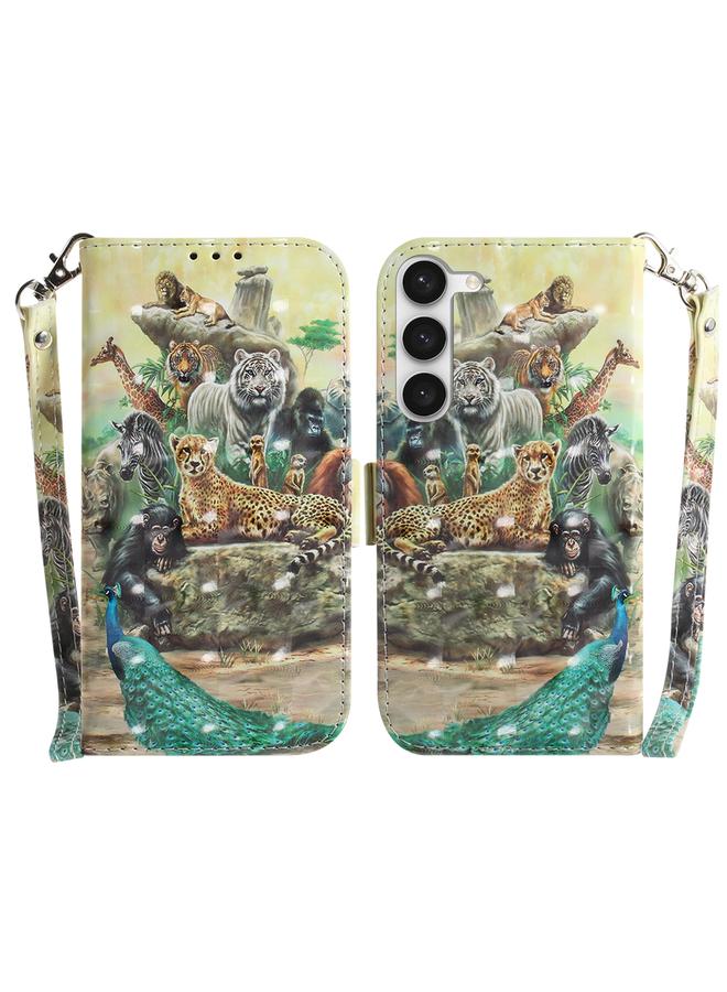 اس-توب جراب لهاتف Samsung Galaxy S23+ 5G، جراب هاتف جلدي قابل للطي بنمط ملون ثلاثي الأبعاد - Image 1