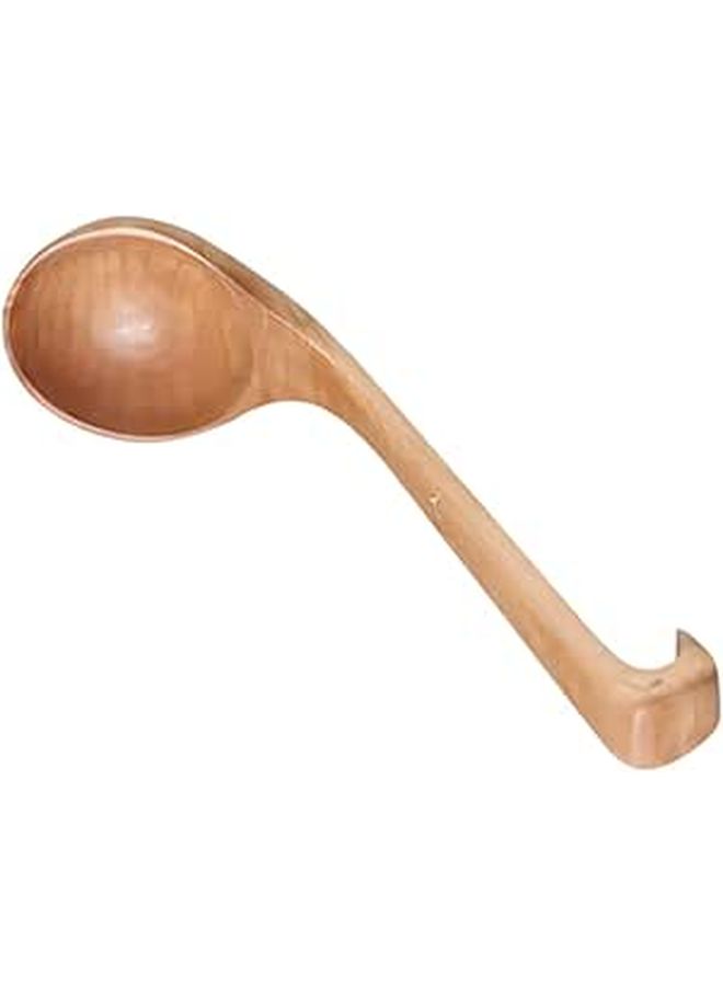 Large Wooden Soup Ladle Long Handle Natural Light Wood Kitchen Cooking Serving Spoon - Image 1