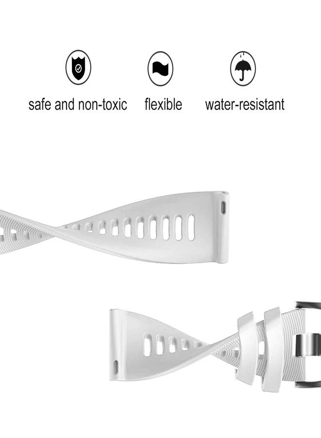 ISABAKE Watch Band for Garmin Forerunner 245/245 Music/Forerunner 645/645 Music,Compatible with Garmin Vivoactive 3 /Venu Sq/Vivomove HR，20mm Soft Silicone Replacement Wristbands (white) - Image 4