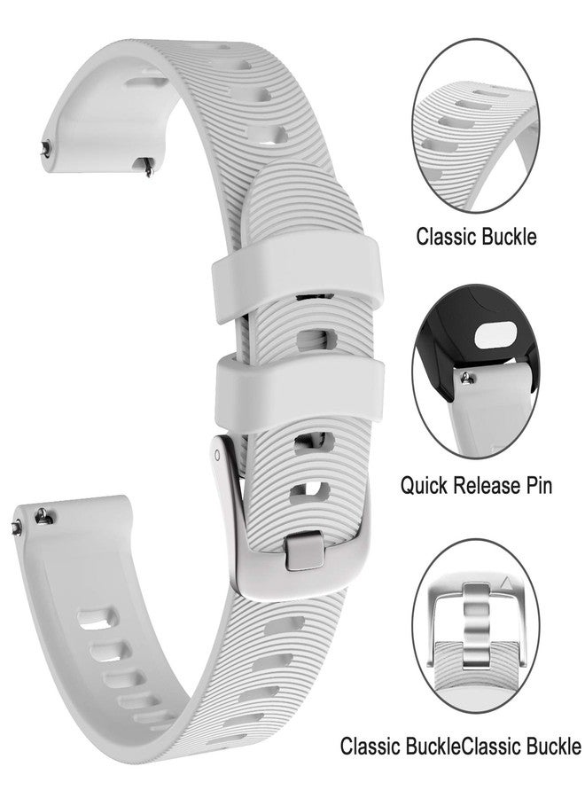 ISABAKE Watch Band for Garmin Forerunner 245/245 Music/Forerunner 645/645 Music,Compatible with Garmin Vivoactive 3 /Venu Sq/Vivomove HR，20mm Soft Silicone Replacement Wristbands (white) - Image 3