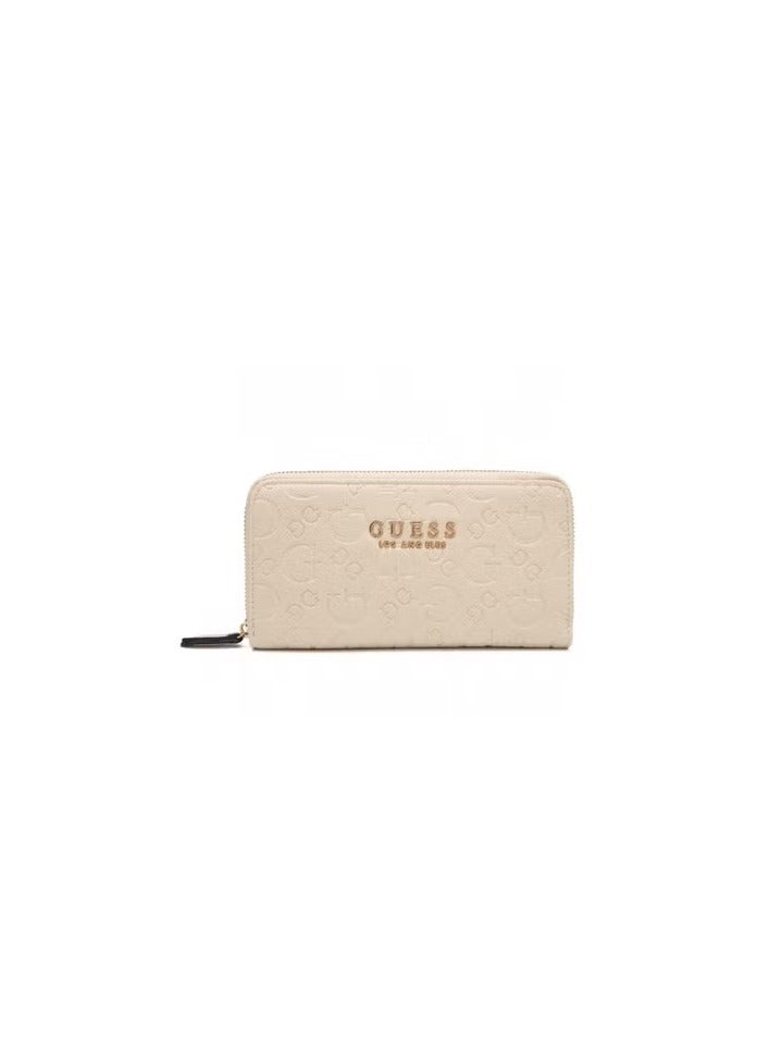 GUESS Laurel rectangular zipper wallet (beige) 
