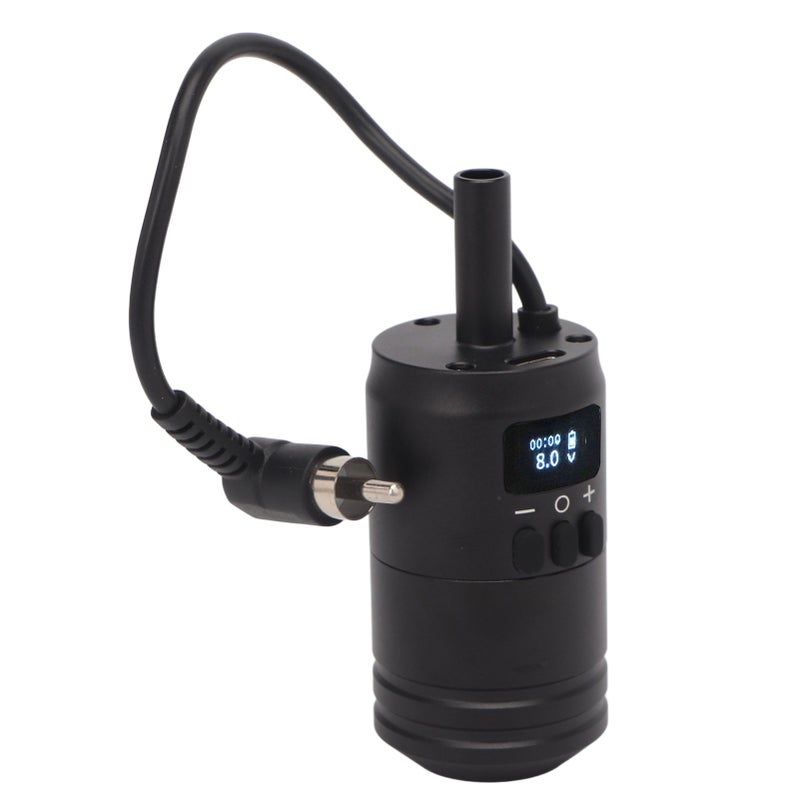 Wireless Tattoo Power Supply: 1600mAh Battery, 4 To 12V Adjustable, LCD Display - Comfortable Anti-Slip Ergonomic Handle, 2-In-1 Integrated Design, Adjustable Needle Stroke For Professional Tattoo Art - Image 2