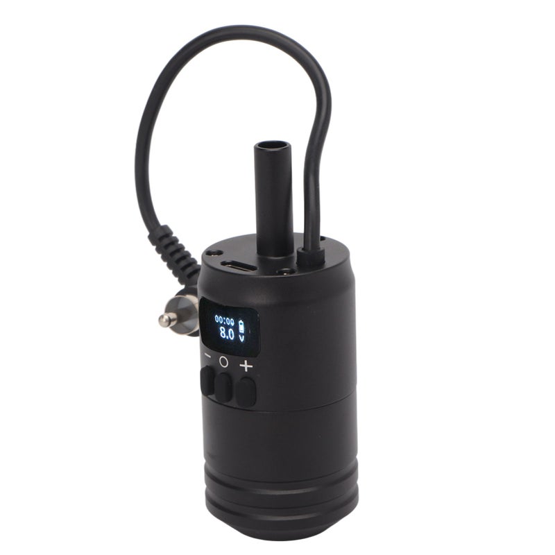 Wireless Tattoo Power Supply: 1600mAh Battery, 4 To 12V Adjustable, LCD Display - Comfortable Anti-Slip Ergonomic Handle, 2-In-1 Integrated Design, Adjustable Needle Stroke For Professional Tattoo Art - Image 3