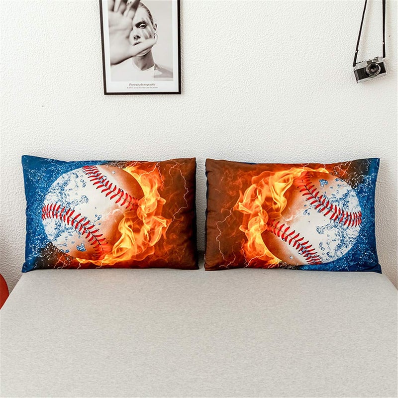 Homebed 3D Sports Baseball Bedding Set for Teen Boys,Duvet Cover Sets with Pillowcases,Twin Size 59â€x83â€,2PCS,1 Duvet Cover+1 Pillow sham - Image 5
